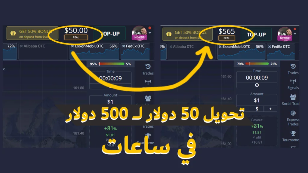 ضاعف رأسمالك 10 مرات في اليوم وربح المال للمبتدئين من موقع صادق للتداول